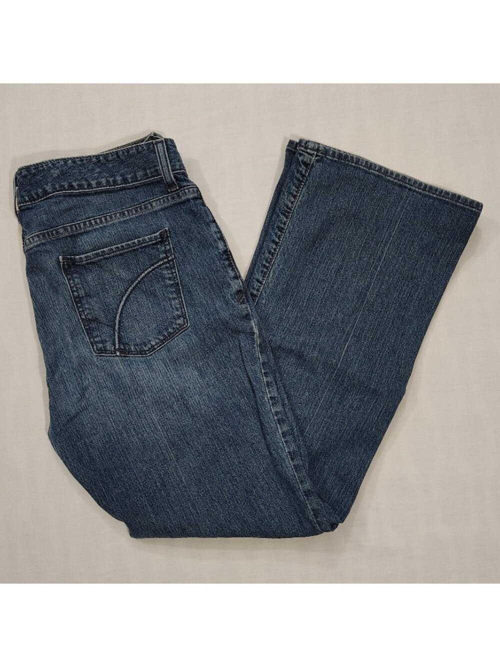 Eddie Bauer Bootcut Jeans Womens Size 12S Adriatic Blue Classic Mid Rise Denim